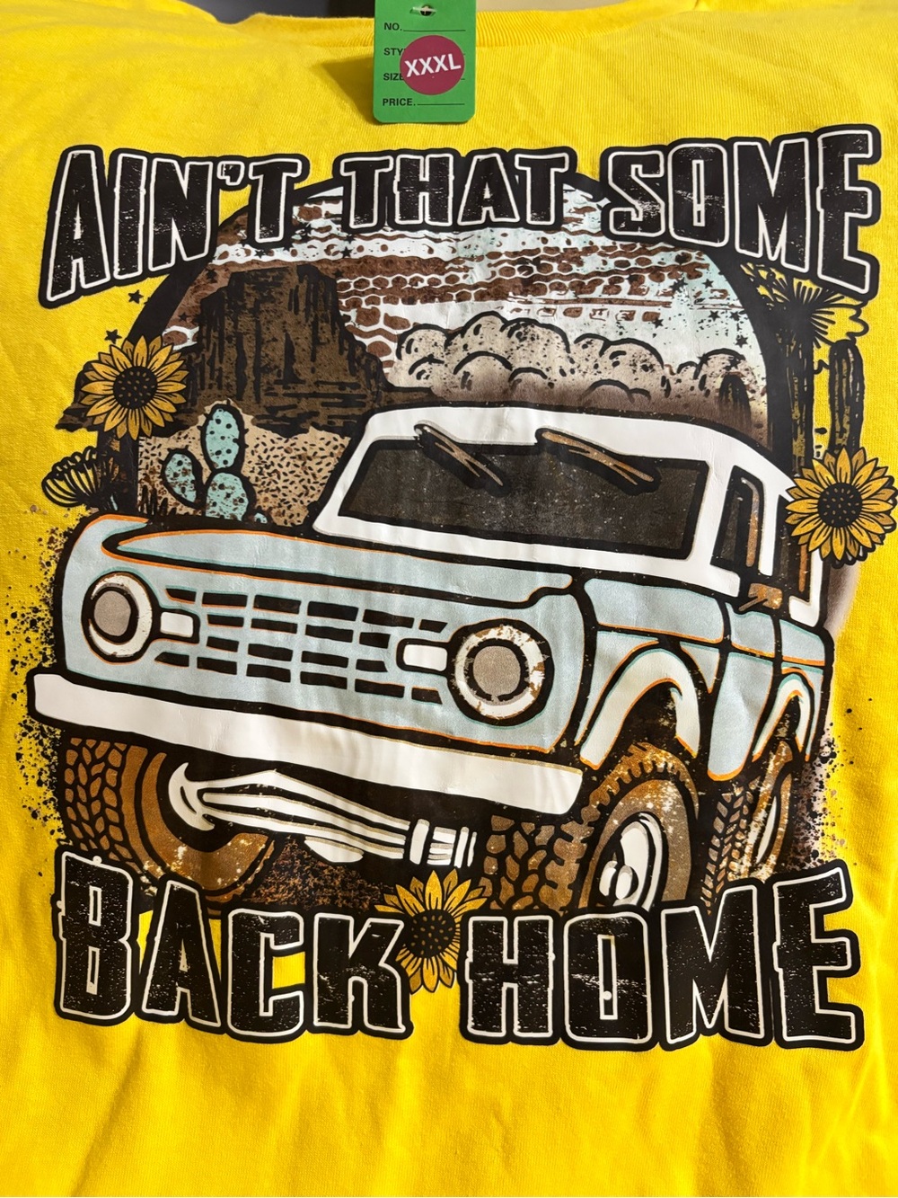 NEW Yellow Graphic Tee "Ain't That Some Back Home" with Vintage Truck size XXXL